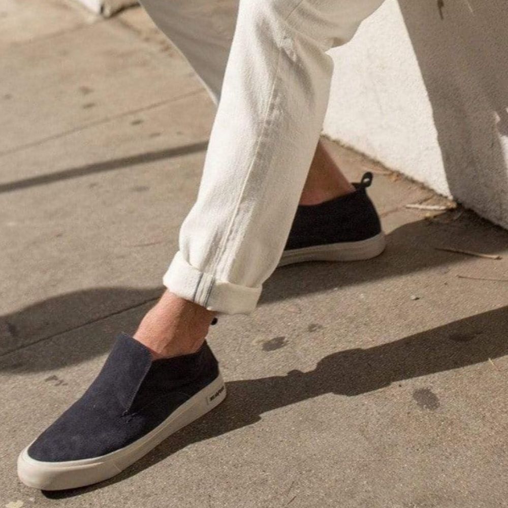 SeaVees Mens "Huntington Middie" Mid Cut Slip On Sneakers in Deep Navy sz 11.5